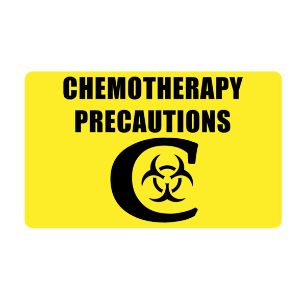 Nevs Label, Chemotherapy Precautions 2-7/16" x 4" Yellow w/Black P-0680